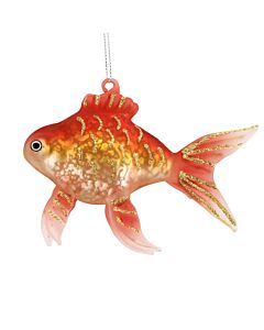 Gisela Graham Orange Glass Goldfish Decoration